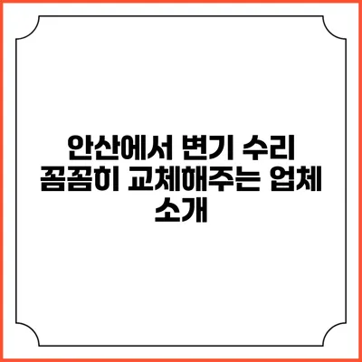 안산에서 변기 수리 꼼꼼히 교체해주는 업체 소개