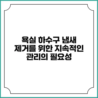욕실 하수구 냄새 제거를 위한 지속적인 관리의 필요성