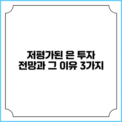 저평가된 은 투자 전망과 그 이유 3가지