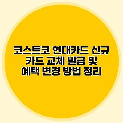 코스트코 현대카드 신규 카드 교체 발급 및 혜택 변경 방법 정리