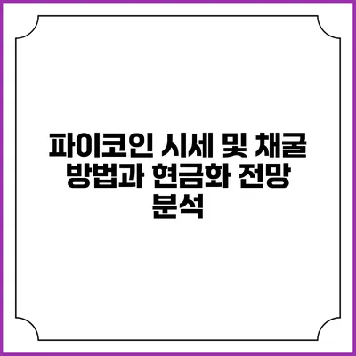 파이코인 시세 및 채굴 방법과 현금화 전망 분석