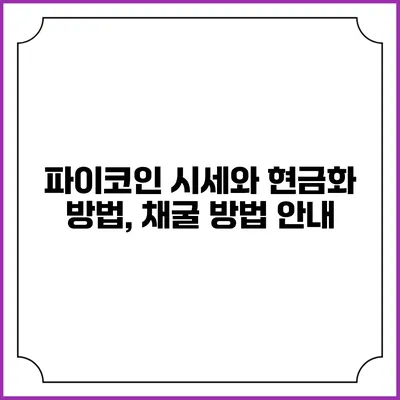 파이코인 시세와 현금화 방법, 채굴 방법 안내