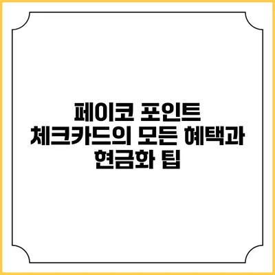 페이코 포인트 체크카드의 모든 혜택과 현금화 팁