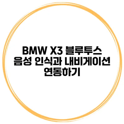BMW X3 블루투스 음성 인식과 내비게이션 연동하기