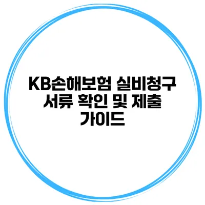 KB손해보험 실비청구 서류 확인 및 제출 가이드