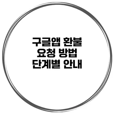 구글앱 환불 요청 방법 단계별 안내