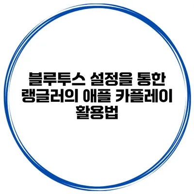 블루투스 설정을 통한 랭글러의 애플 카플레이 활용법