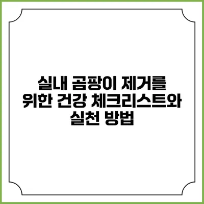 실내 곰팡이 제거를 위한 건강 체크리스트와 실천 방법