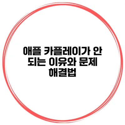 애플 카플레이가 안 되는 이유와 문제 해결법