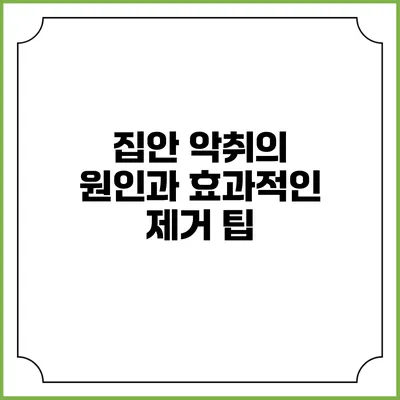 집안 악취의 원인과 효과적인 제거 팁