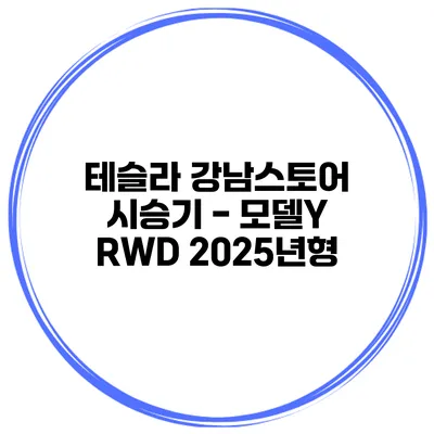 테슬라 강남스토어 시승기 - 모델Y RWD 2025년형