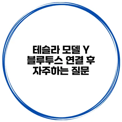 테슬라 모델 Y 블루투스 연결 후 자주하는 질문