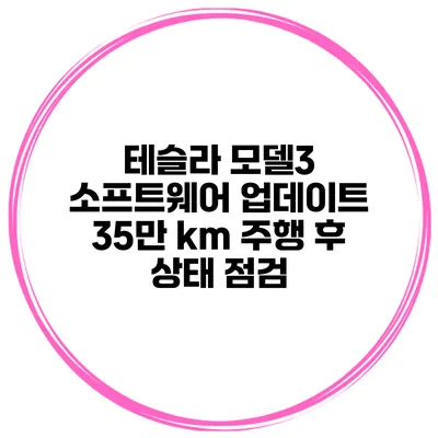 테슬라 모델3 소프트웨어 업데이트 35만 km 주행 후 상태 점검